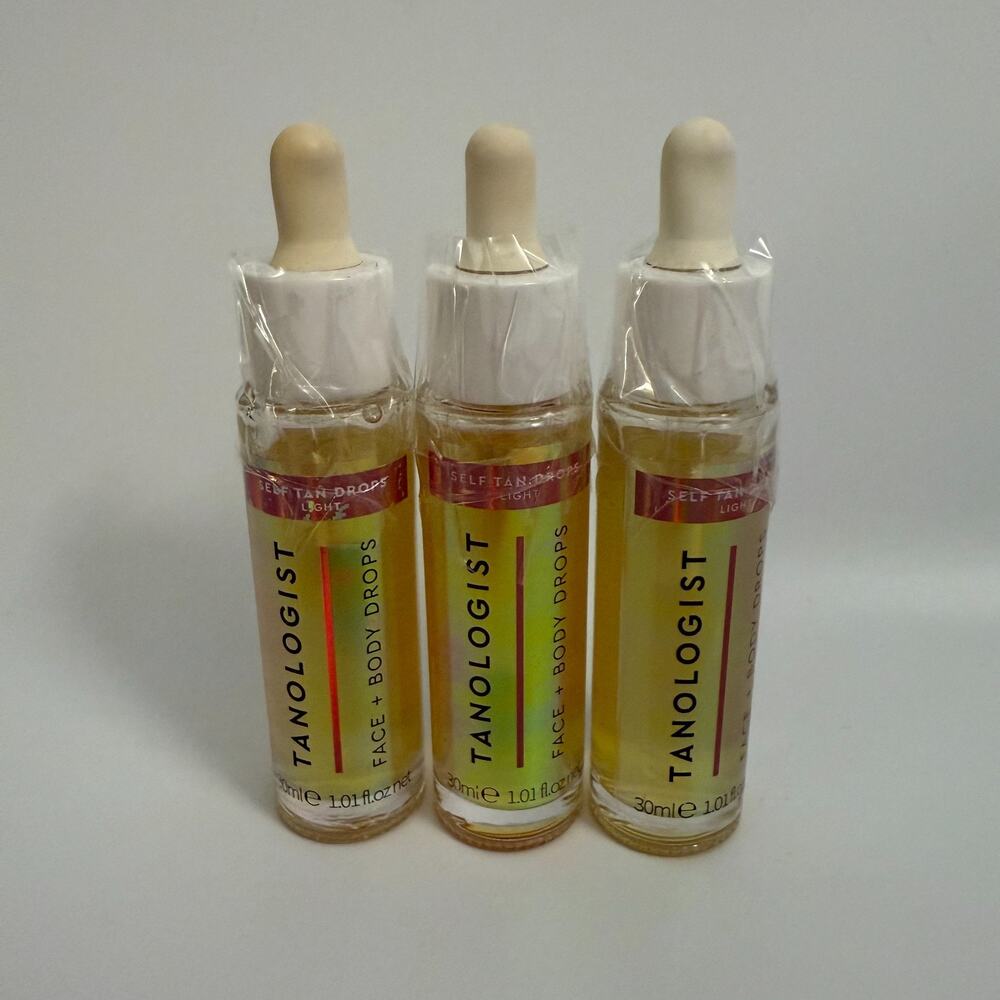 New Tanologist Face & Body Drops Self Tan Drops Light (1.01oz/30ml) Pack of 3